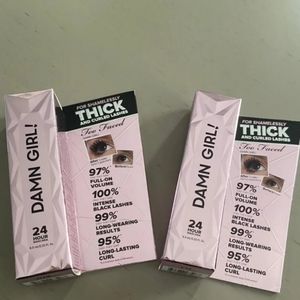 NEW 2× Too Faced Damn Girl 24Hr Mascara Travel